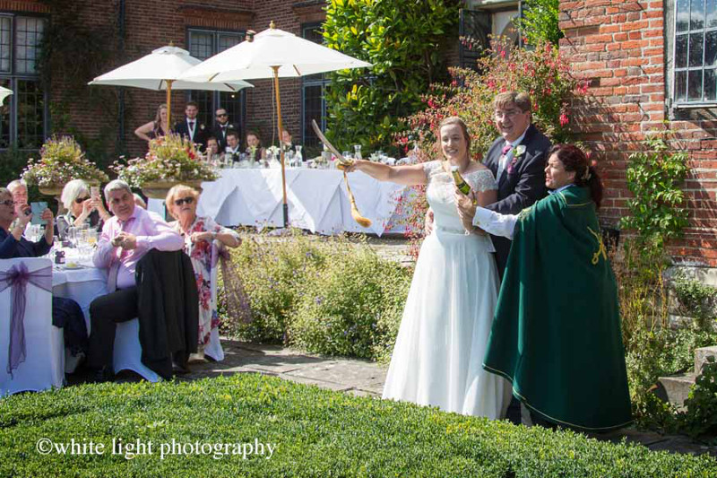 Port Lympne Mansion Hotel wedding toastmasters sabrage